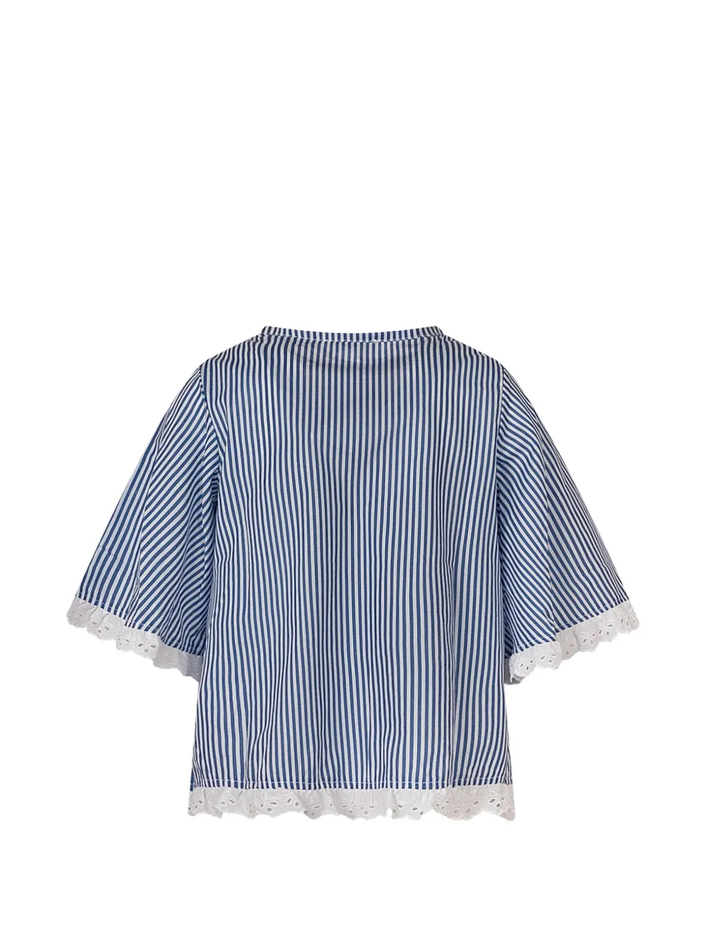 Monnalisa Gestreepte shorts met kant Blauw