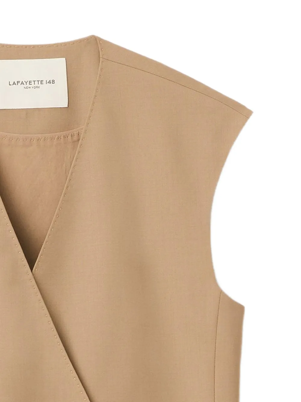  Lafayette 148 Tropical Double-breasted Vest - Brown 