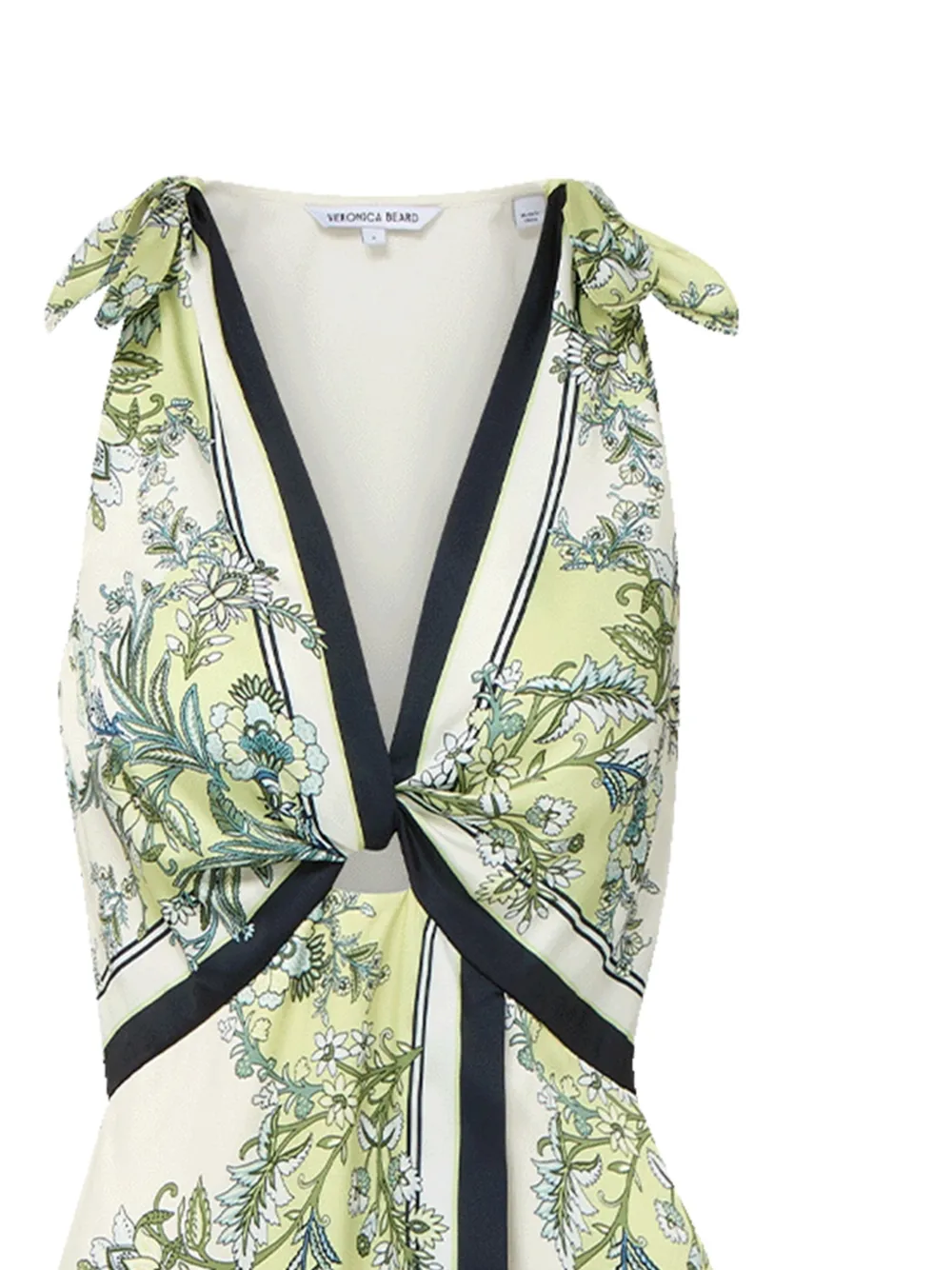  Veronica Beard Kaliza Tie-strap Floral Midi Dress - Neutrals 