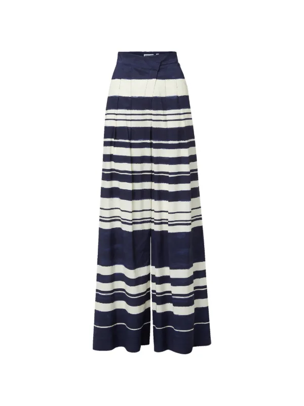 Veronica Beard Heron Striped Trousers in Blue
