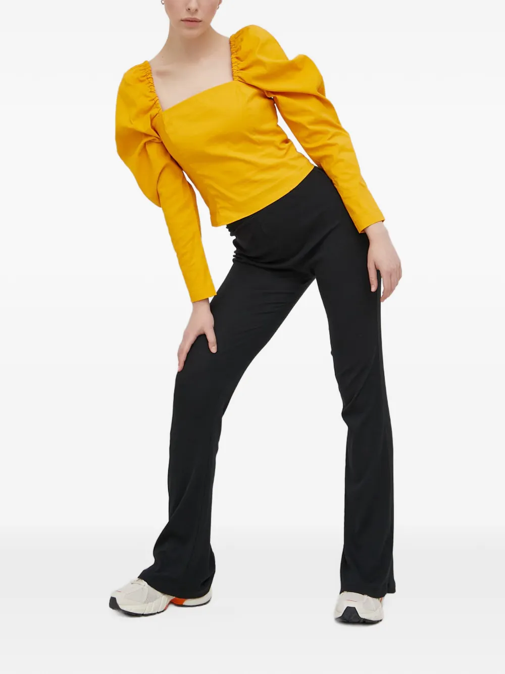 Levi's Top met pofmouwen en ruches Geel