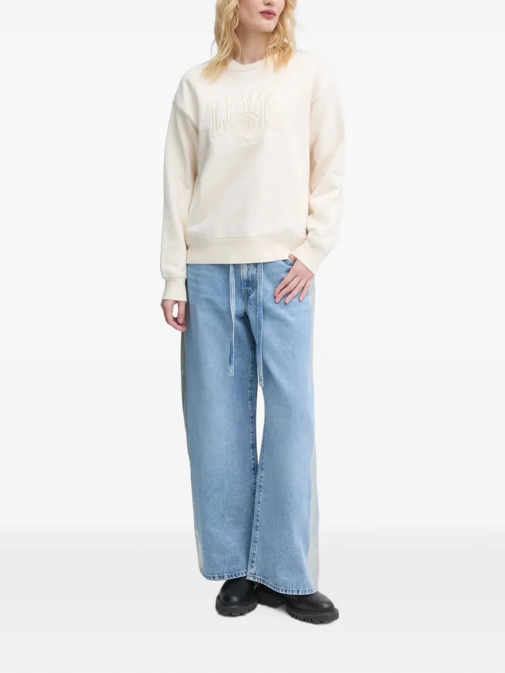 Levi's Sweater met geborduurd logo Beige