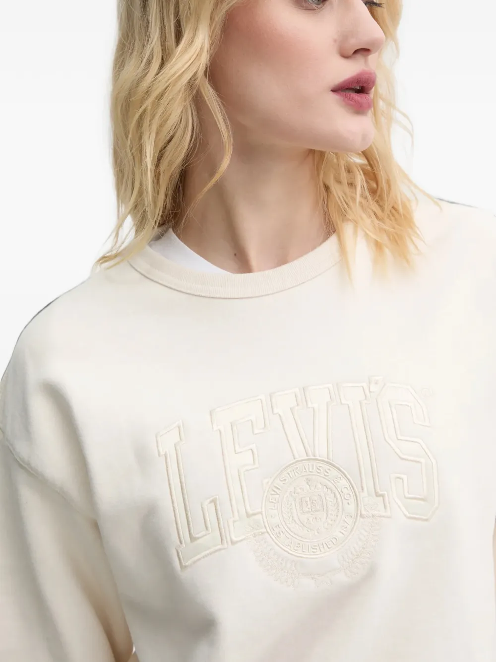 Levi's Sweater met geborduurd logo Beige