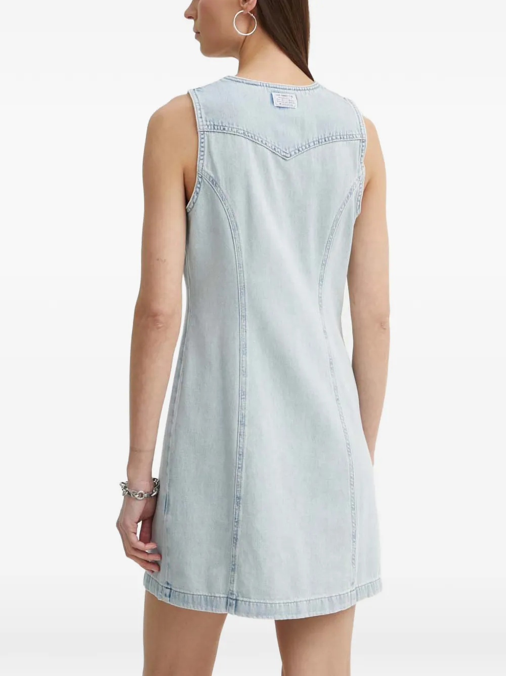 Levi's button-up sleeveless mini dress Blauw