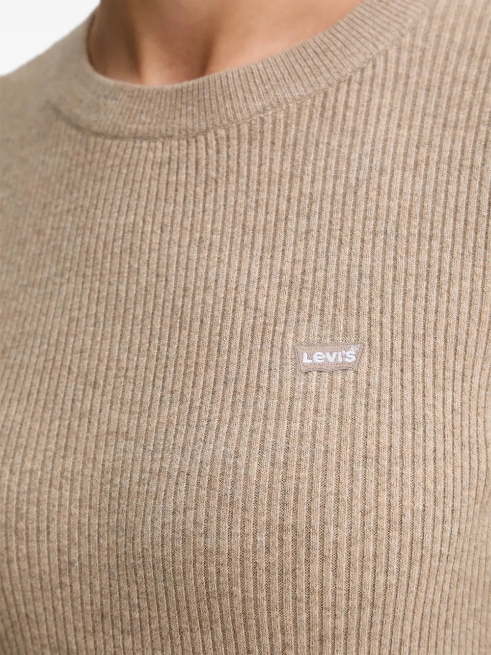 Levi's Geribbelde trui met ronde hals Beige