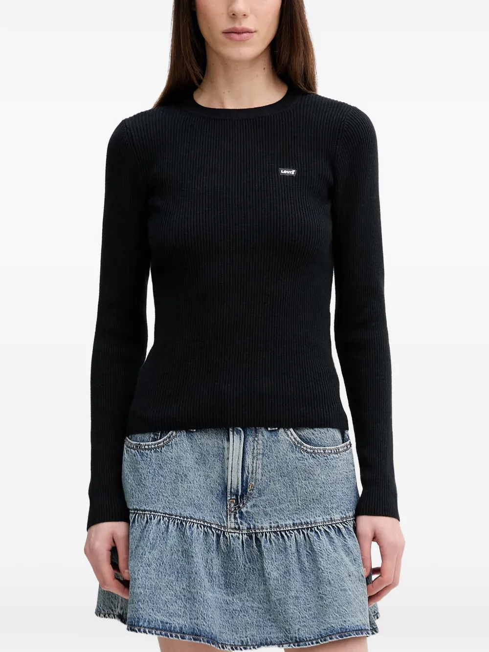 Levi's logo-detail long-sleeve top - Nero