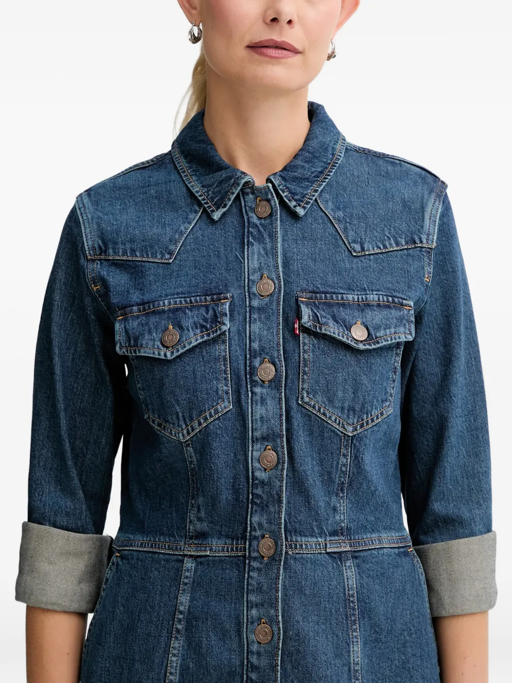 Levi's Flynn denim mini dress Blauw