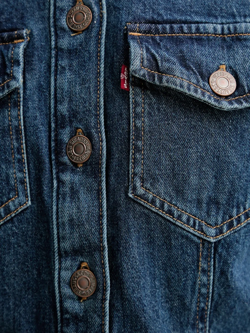 Levi's Flynn denim mini dress Blauw
