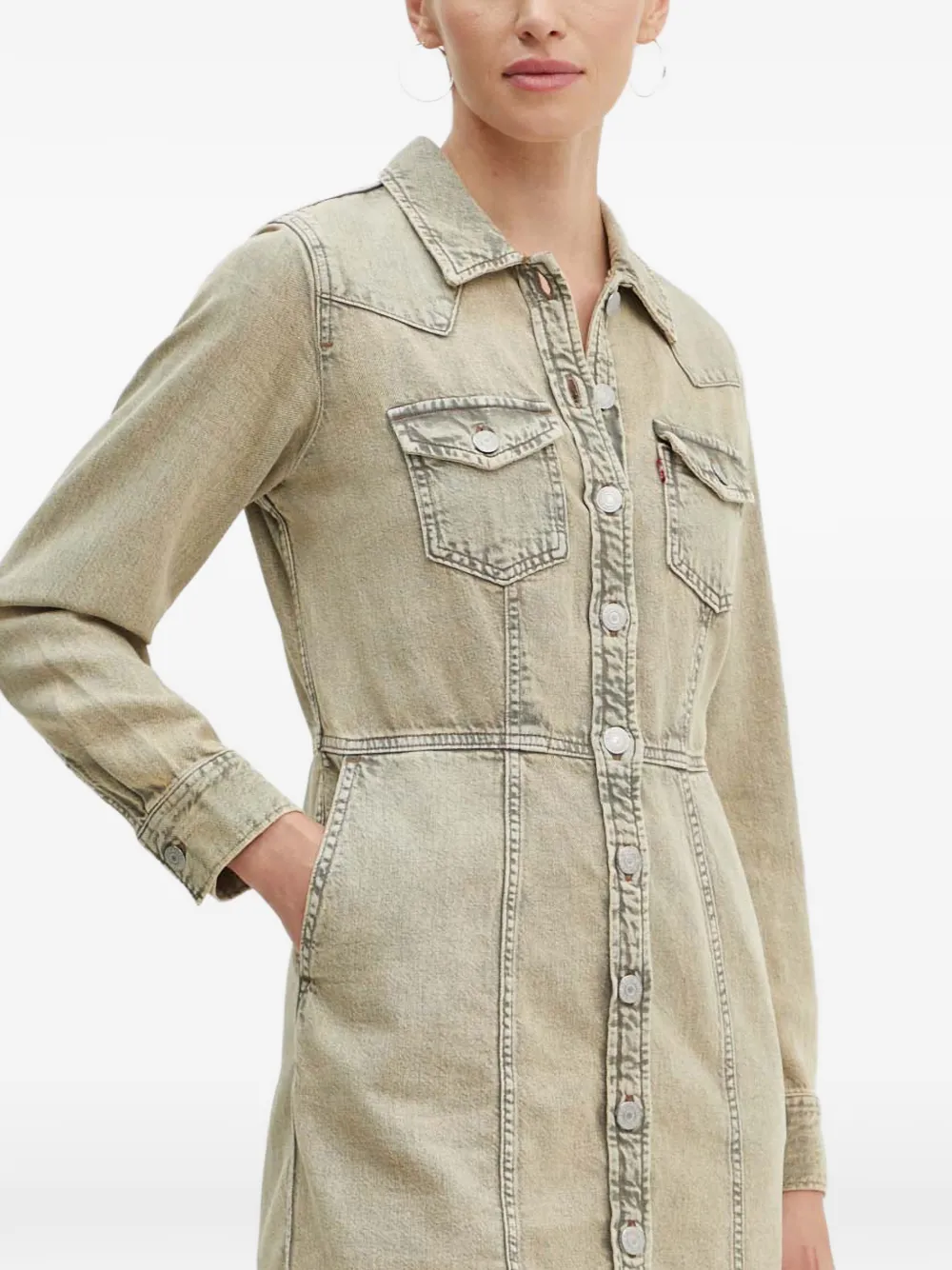 Levi's Flynn denim mini-jurk Beige
