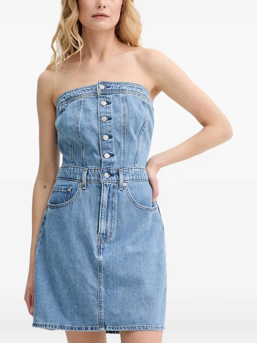 Levi's Iconic denim jurk met knopen Blauw
