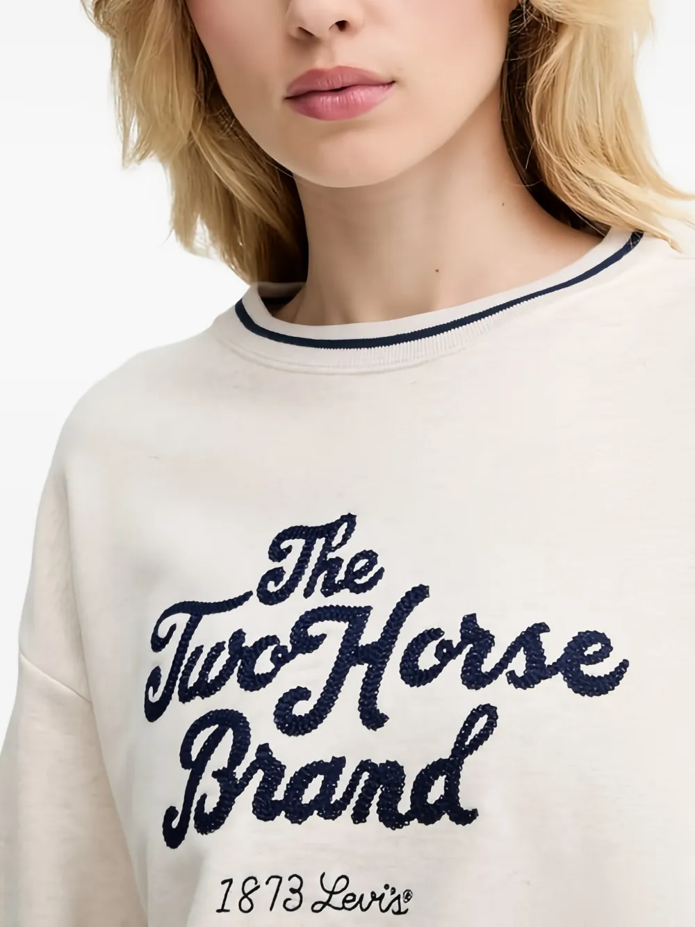 Levi's Geribbelde sweater met print Beige