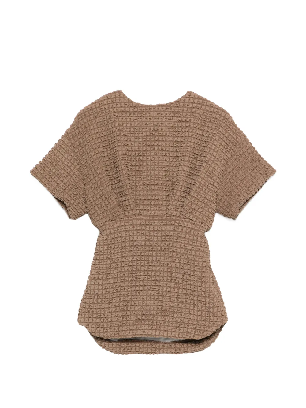 Douuod Kids textured short sleeve dress - Marrone