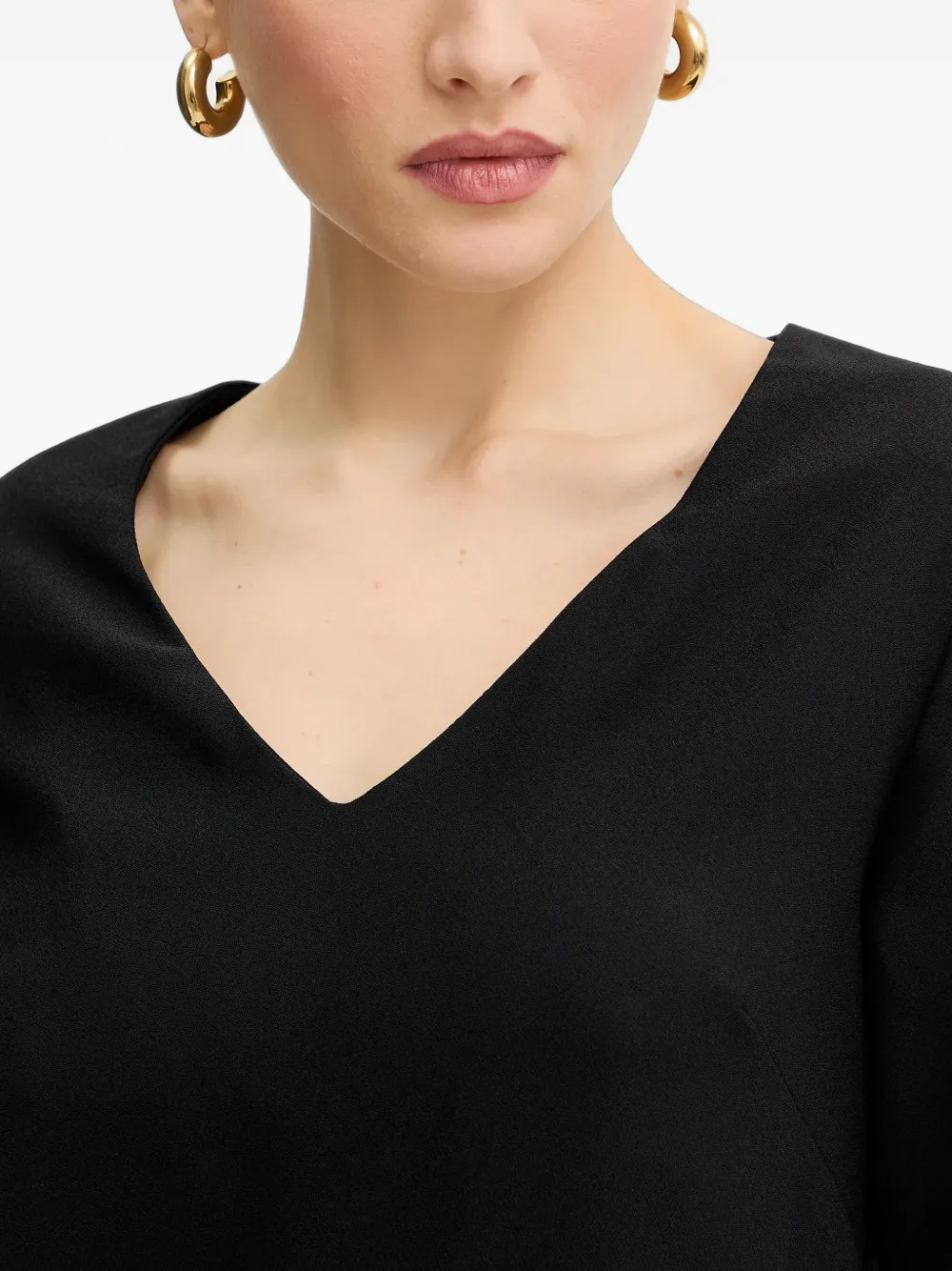 Silvian Heach Jurk met V-hals en logo Zwart