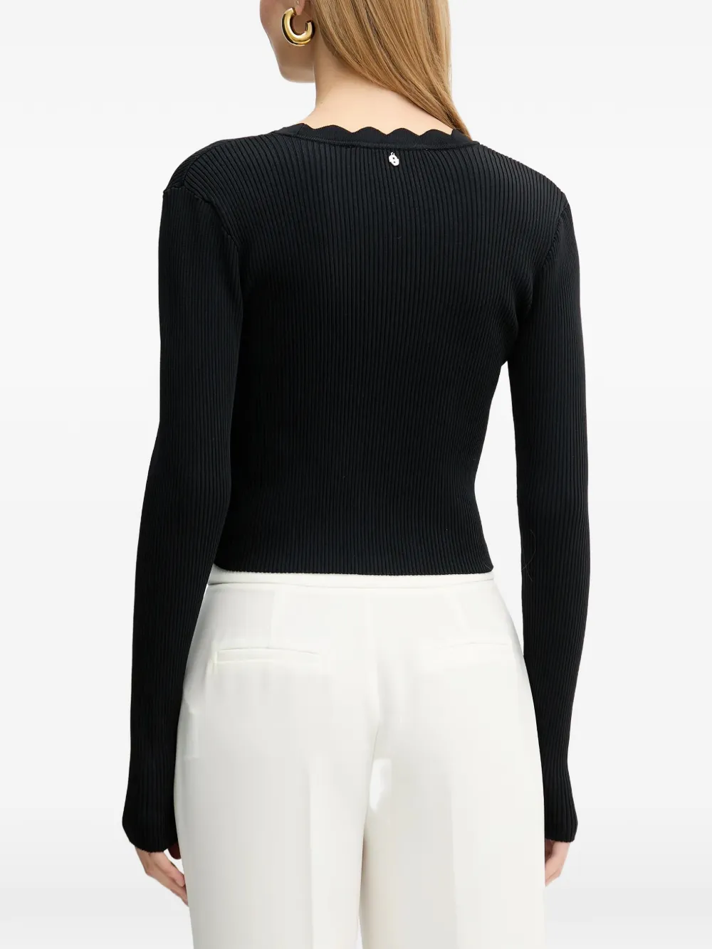 Silvian Heach Vest met gewelfde afwerking en knopen Zwart