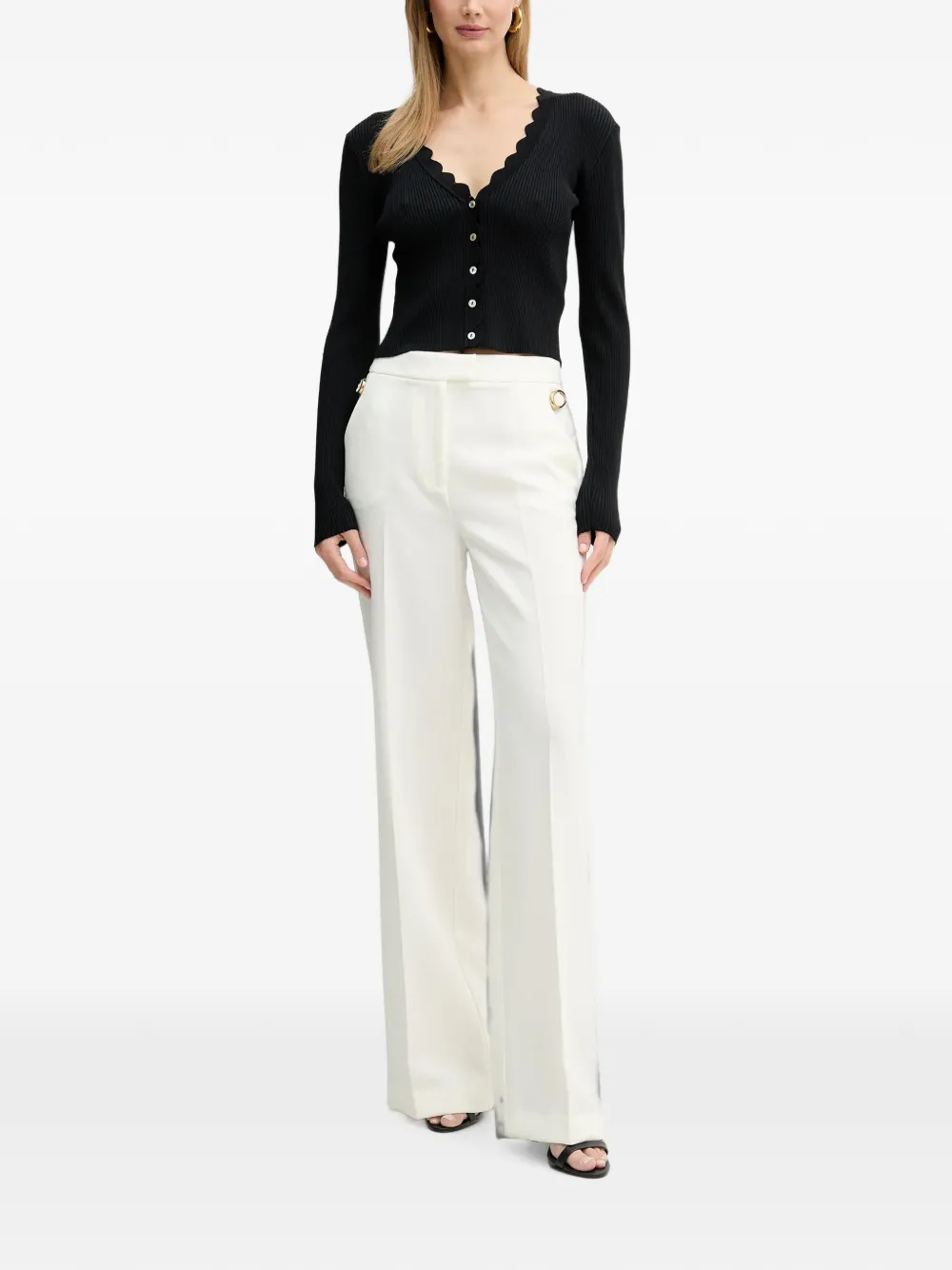 Silvian Heach Vest met gewelfde afwerking en knopen Zwart