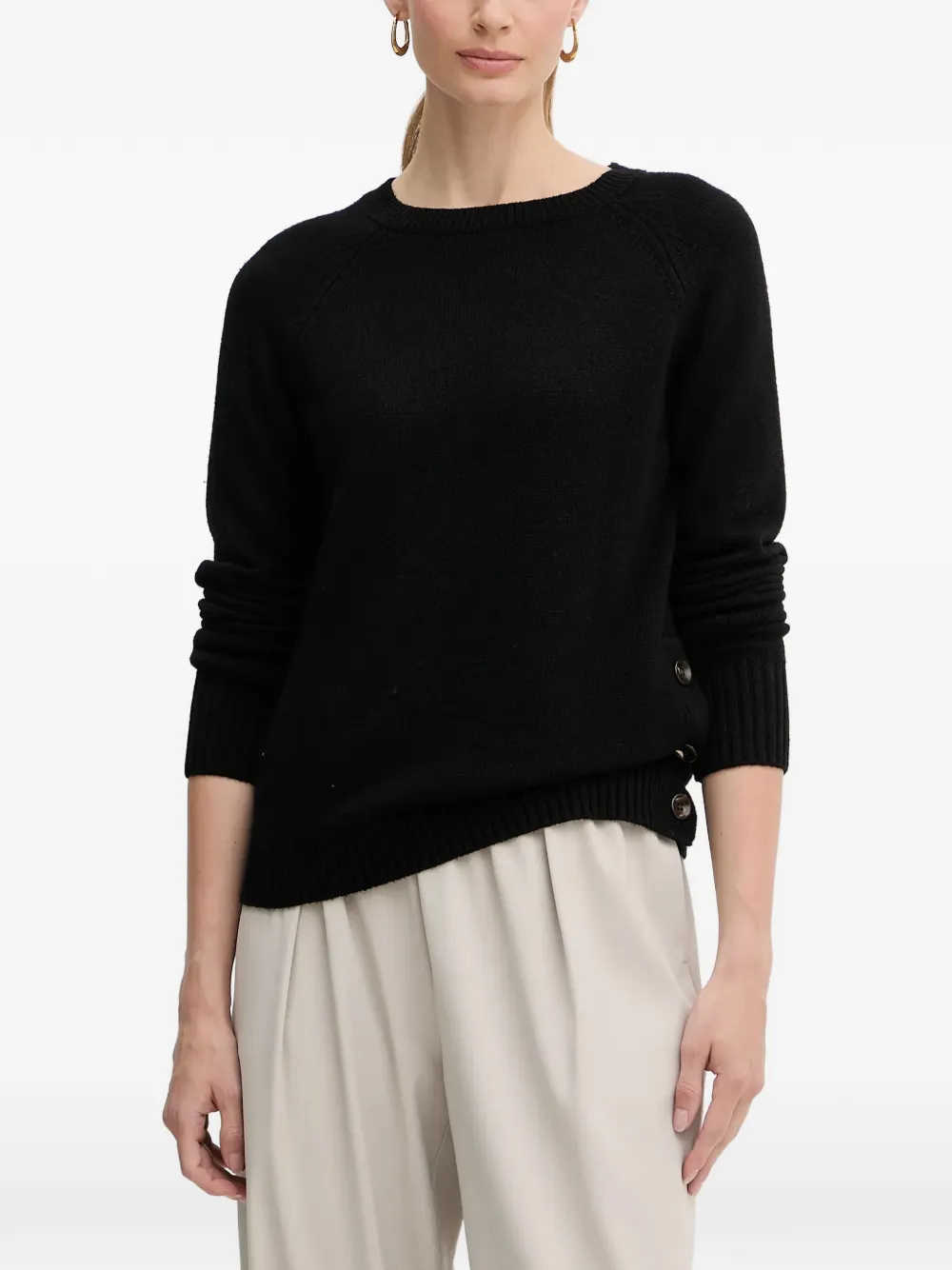 Silvian Heach Button-embellished Sweater In Black