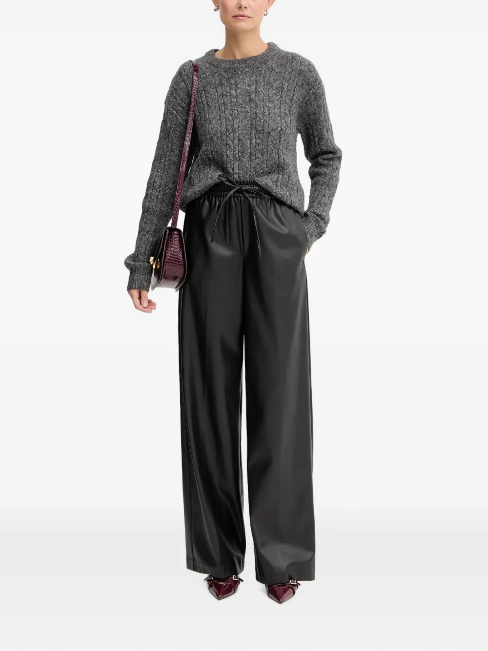 Silvian Heach cable knit sweater Grijs
