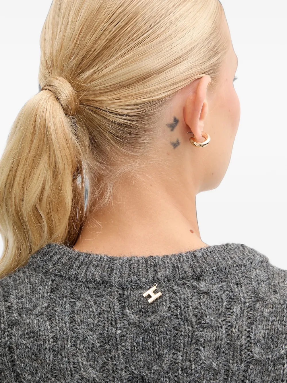Silvian Heach cable knit sweater Grijs