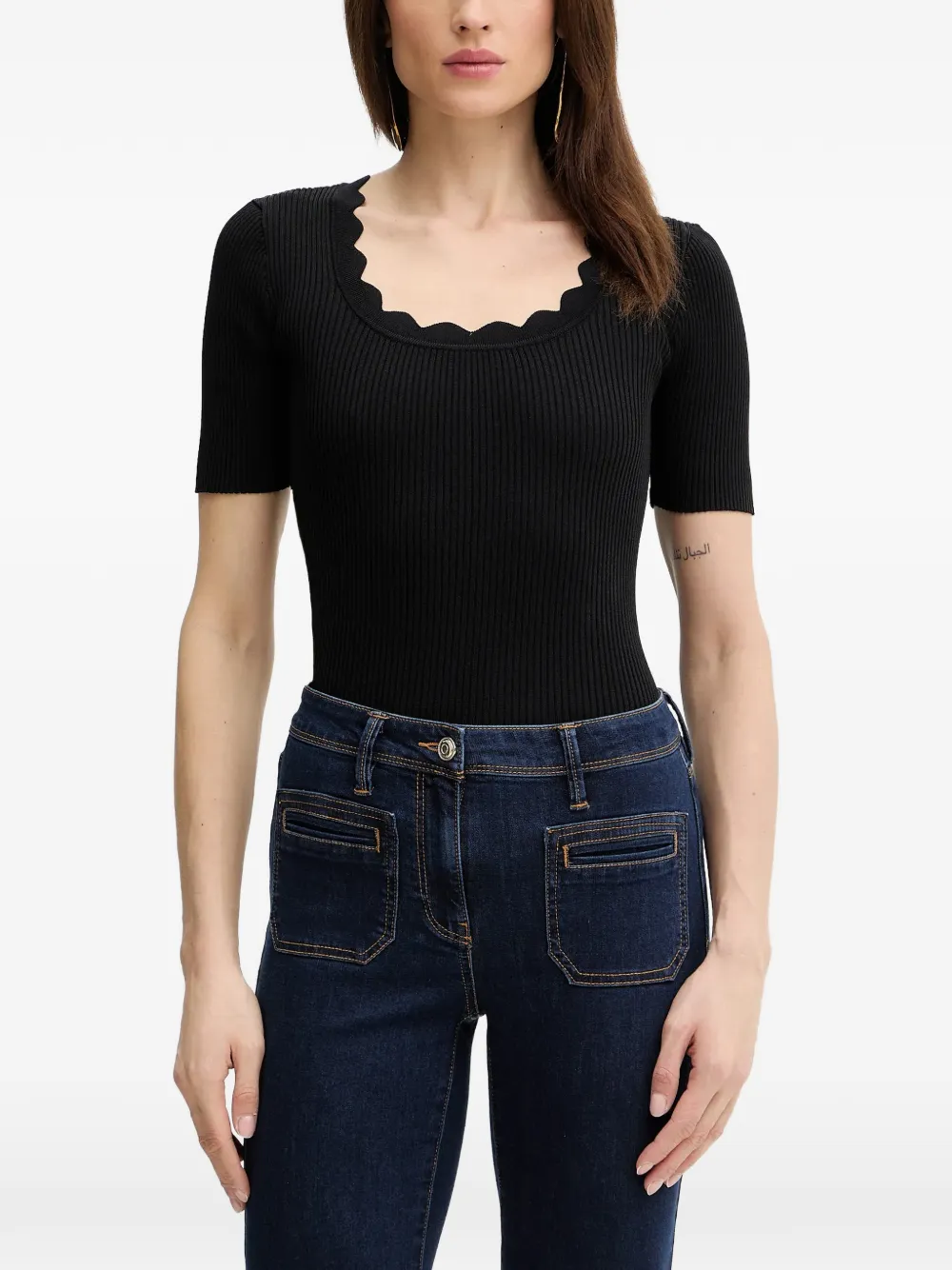 Silvian Heach Uldrik ribbed-knit short-sleeve T-shirt