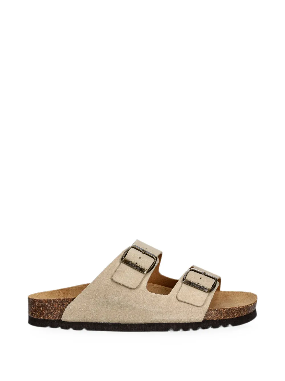 Scholl buckle-fastening slides Beige