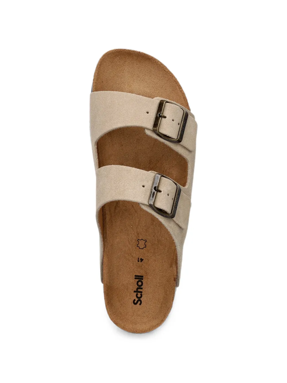 Scholl buckle-fastening slides Beige