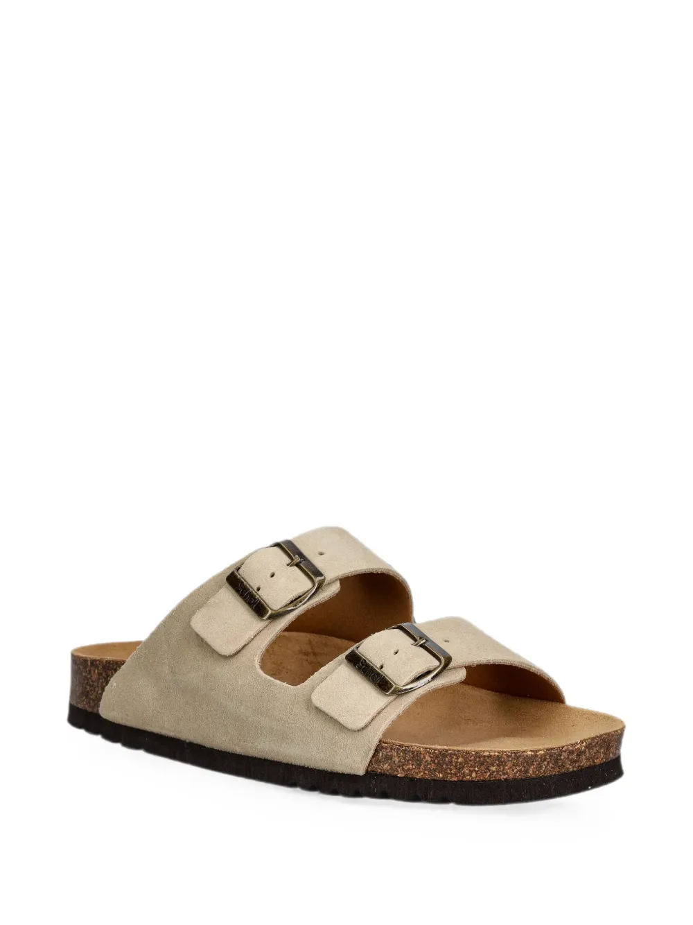 Scholl buckle-fastening slides Beige