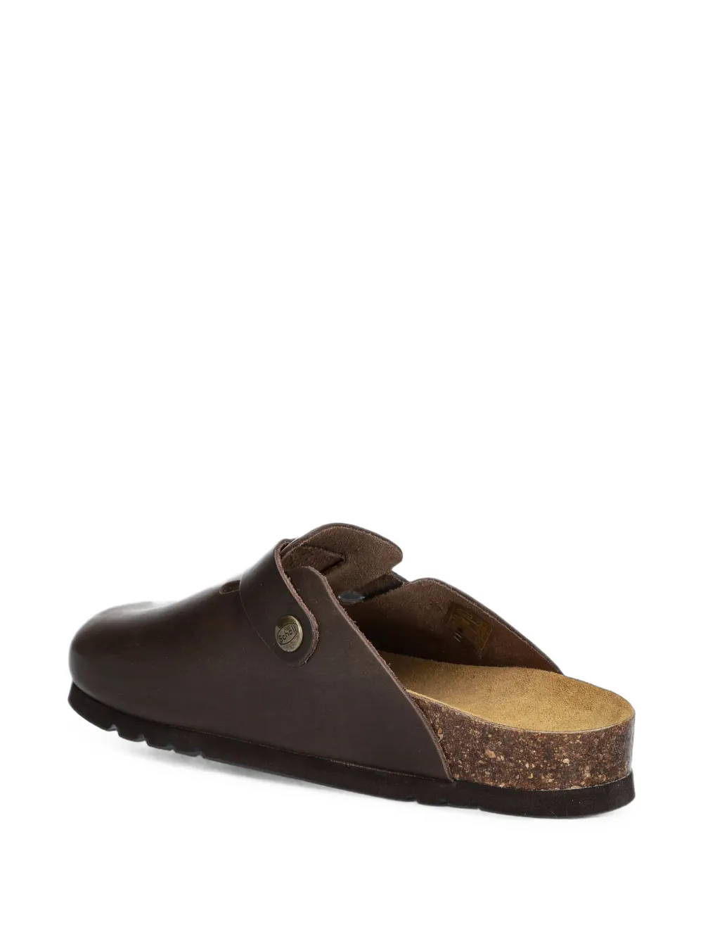 Scholl Fae New buckle-fastening leather flat mules Bruin