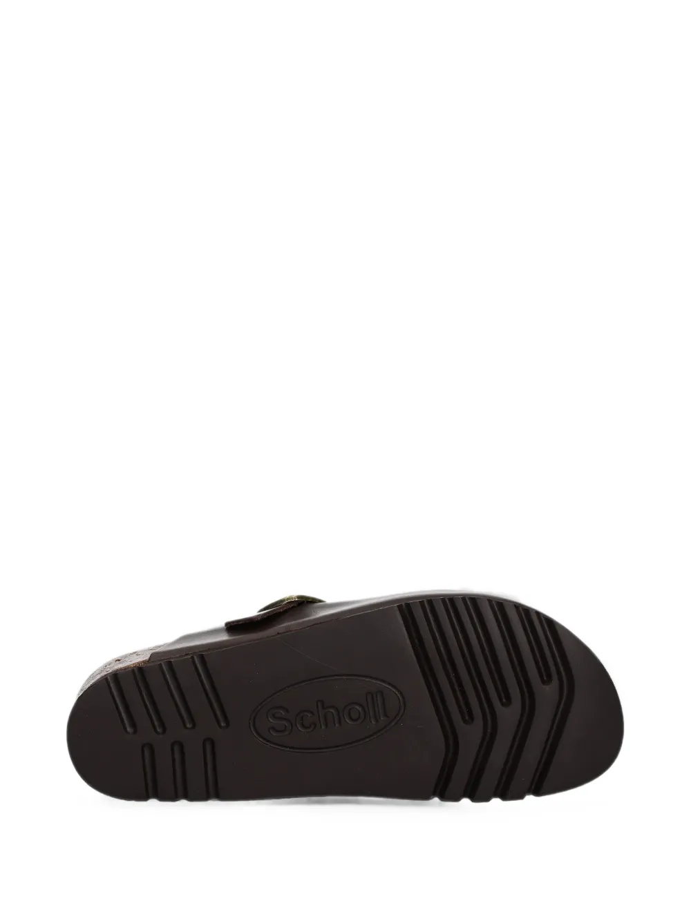 Scholl Fae New buckle-fastening leather flat mules Bruin
