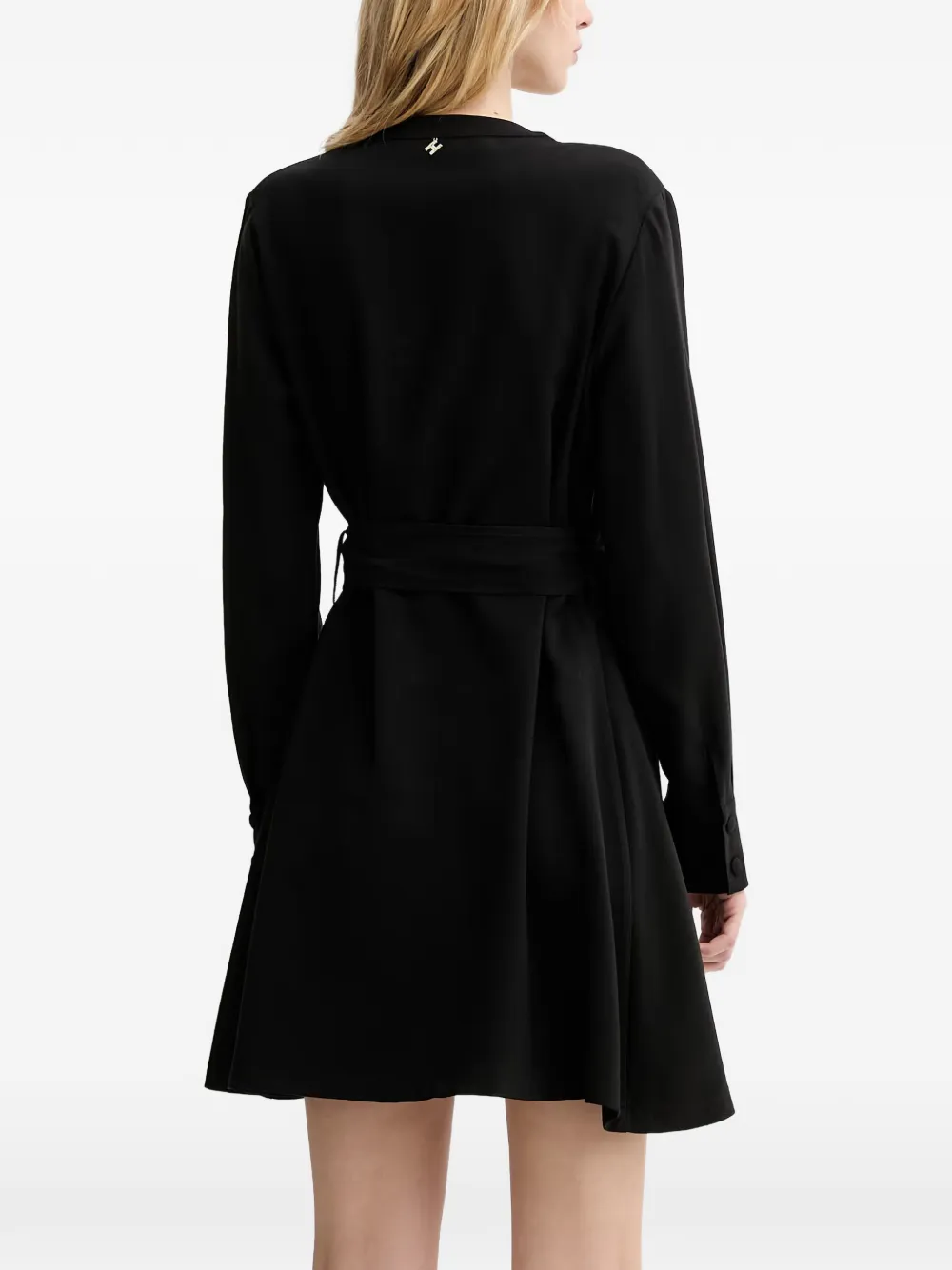 Silvian Heach Pobe V-neck buttoned midi dress Zwart