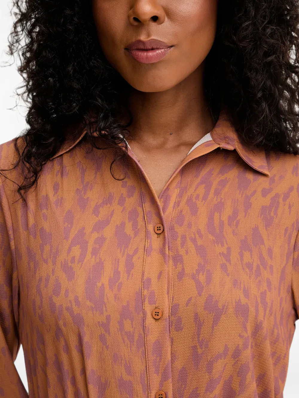 Silvian Heach Rapane animal-print shirt Oranje