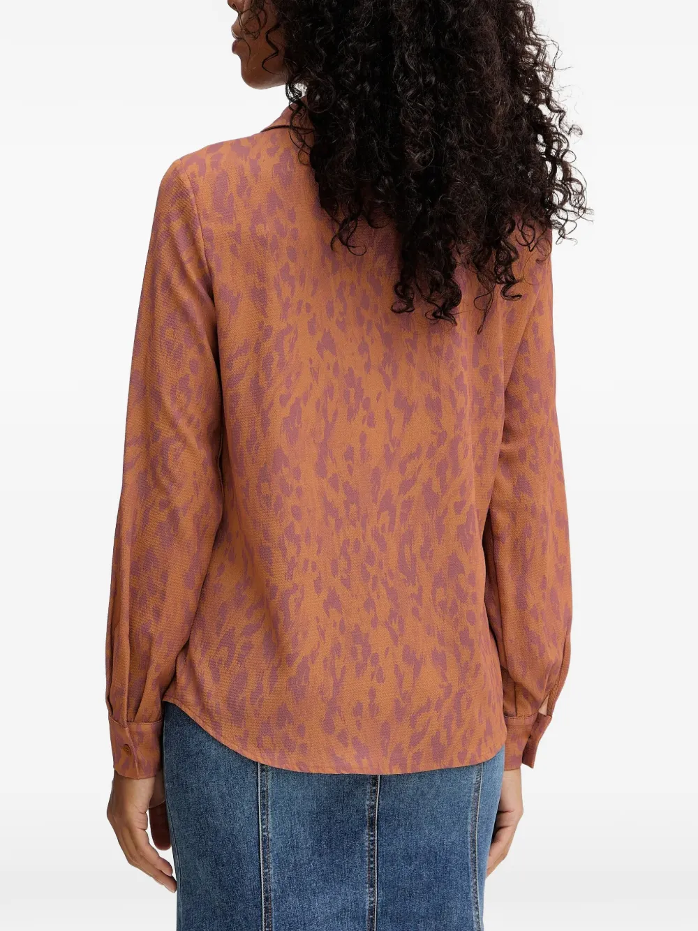 Silvian Heach Rapane animal-print shirt Oranje