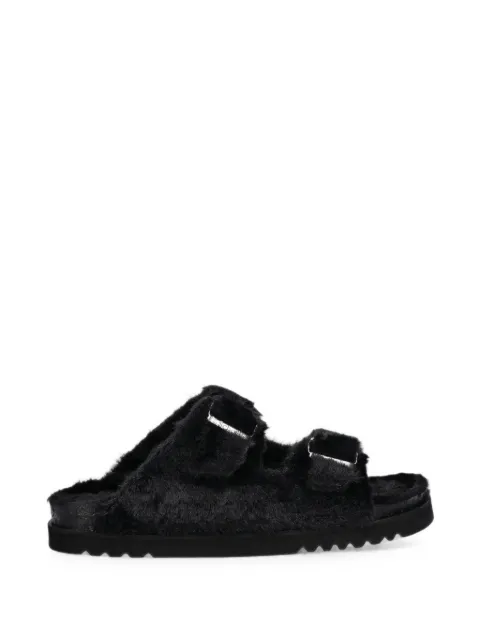 Scholl Belle buckle-fastening faux-fur sandals
