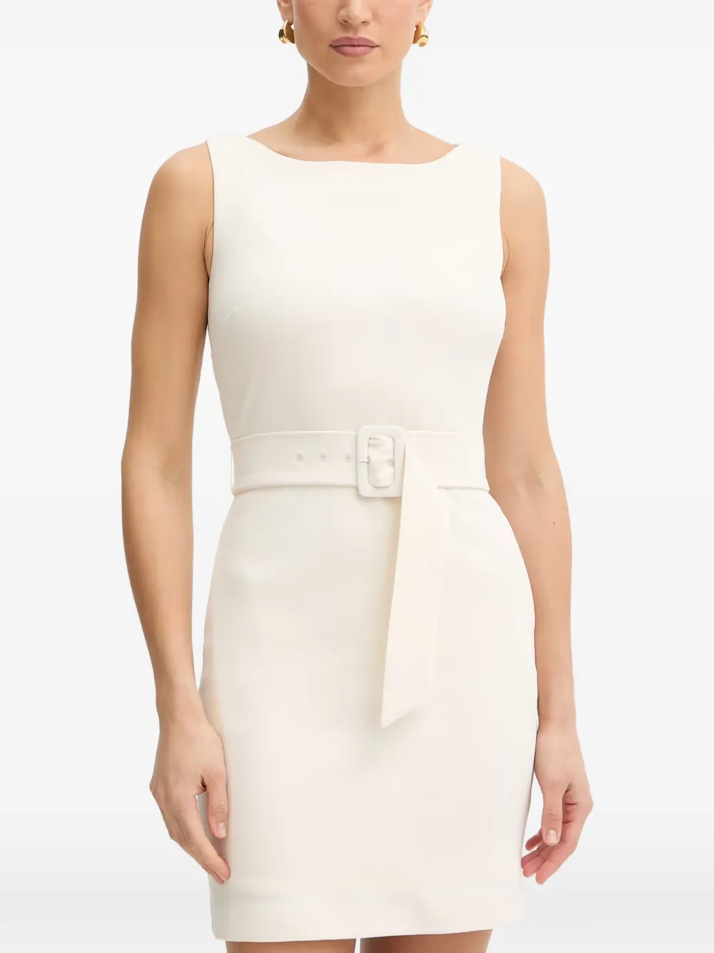Silvian Heach belted sleeveless mini dress Beige