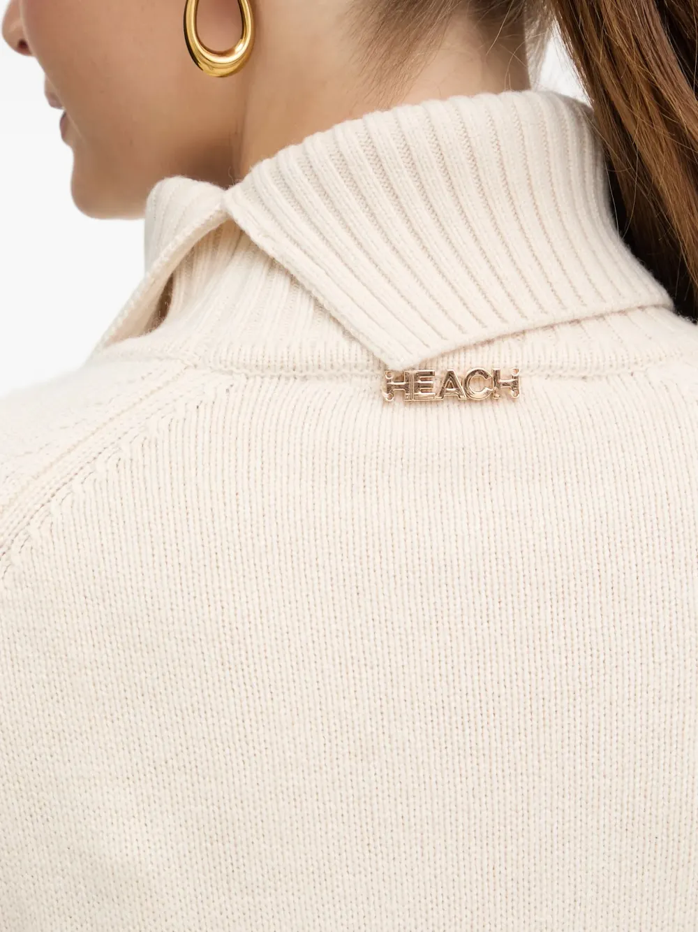 Silvian Heach Gebreide coltrui met knoopdetail Beige