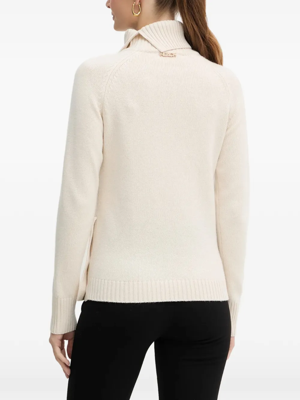 Silvian Heach Gebreide coltrui met knoopdetail Beige