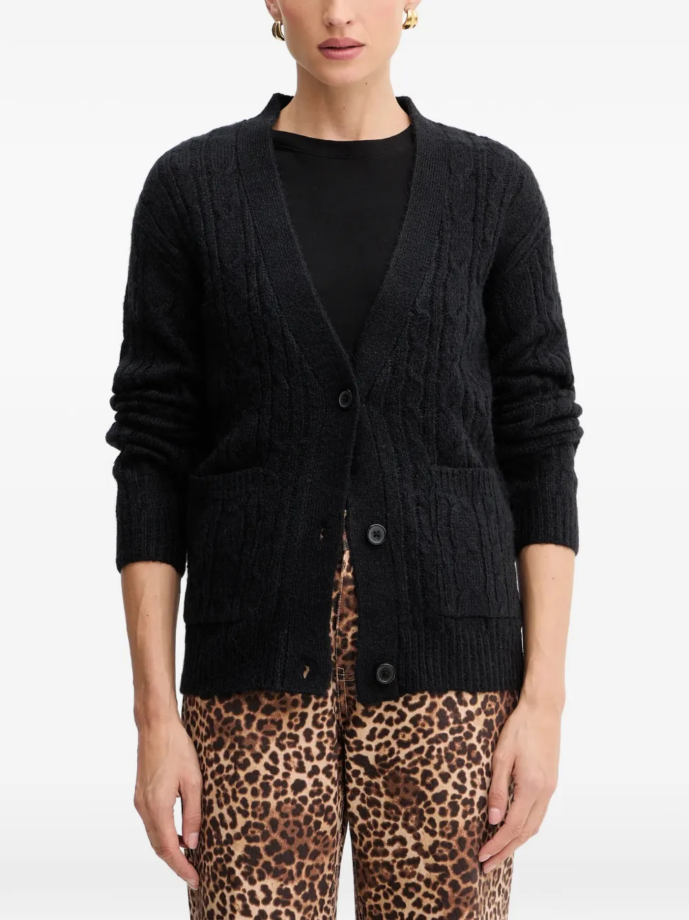 Silvian Heach Valbuena cable-knit button cardigan