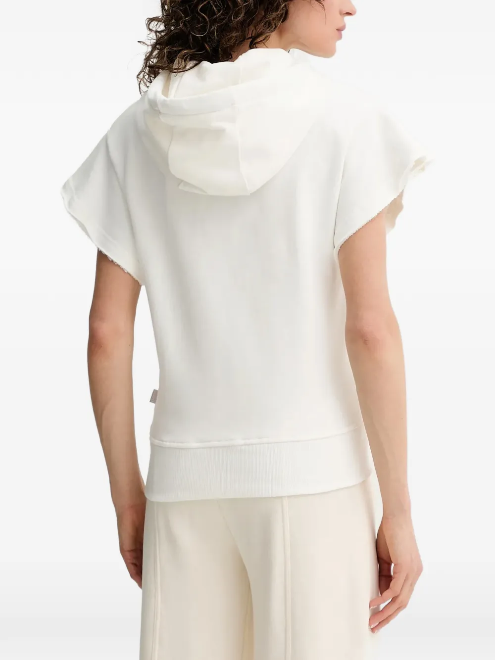 Silvian Heach Hoodie met franje en stras Wit
