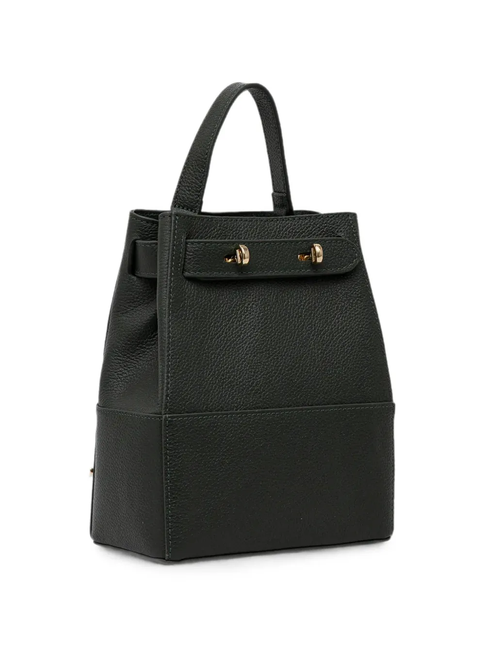 Silvian Heach pebbled leather turn-lock backpack Groen