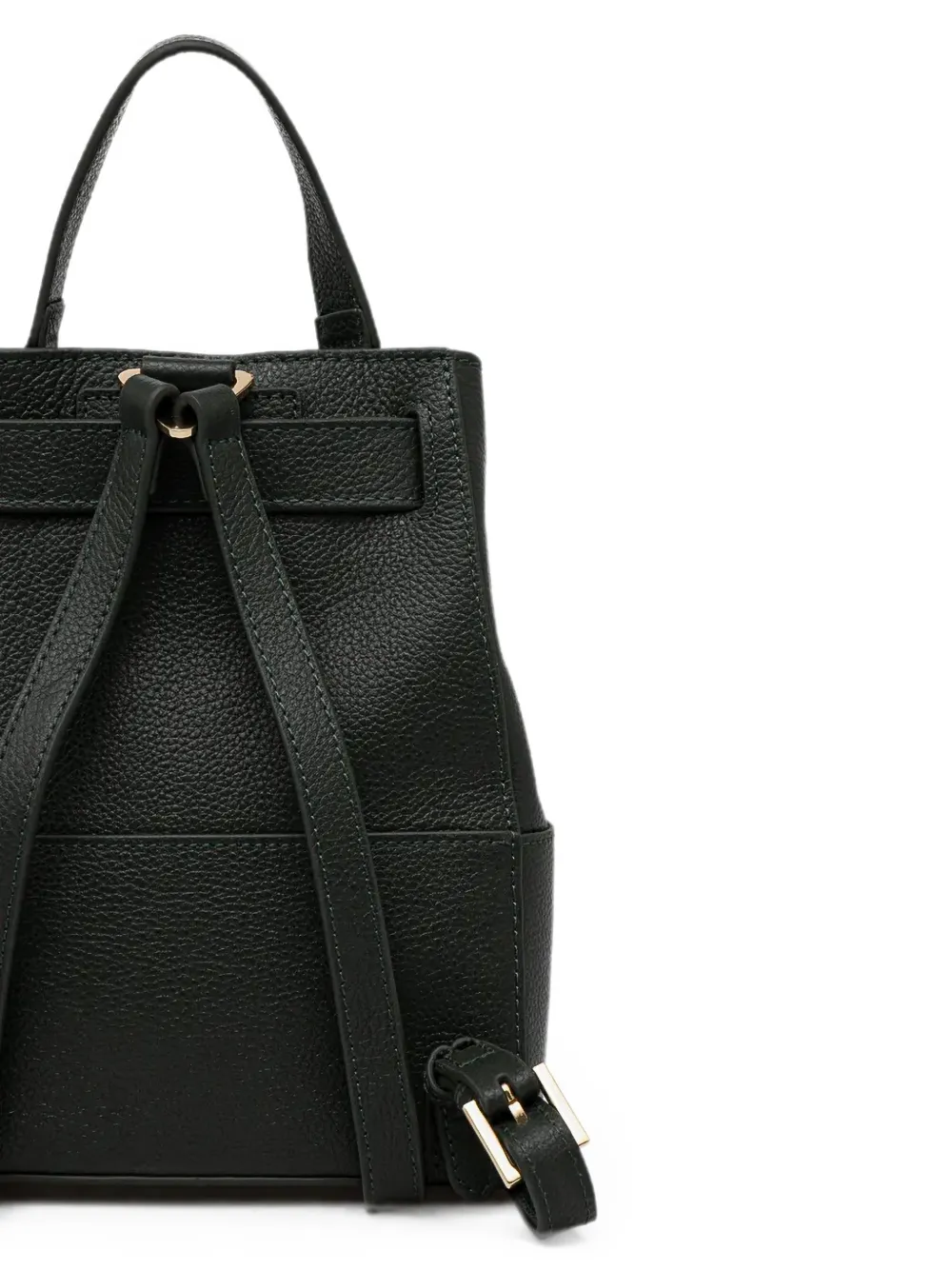 Silvian Heach pebbled leather turn-lock backpack Groen