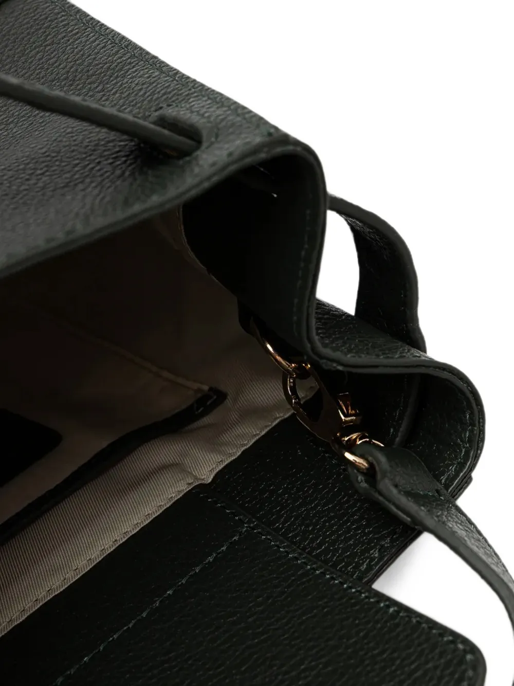 Silvian Heach pebbled leather turn-lock backpack Groen