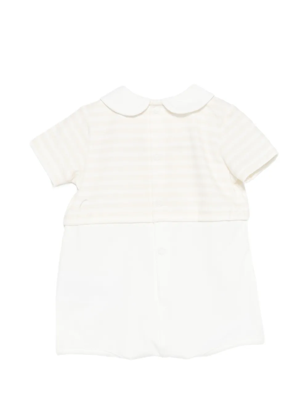  Nanan Striped Embroidered Romper - White 