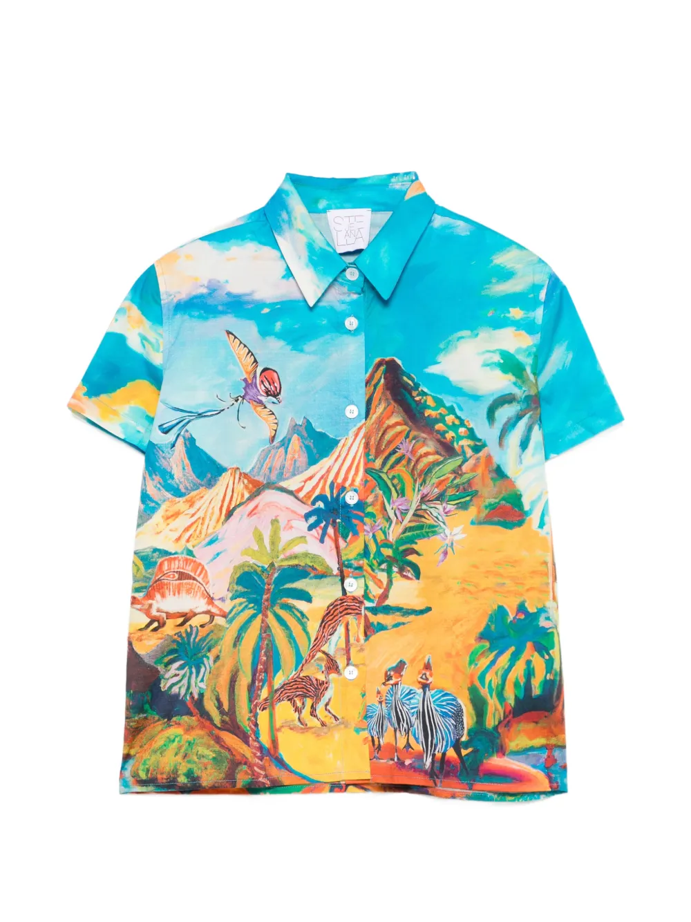 Stella Jean Kids printed shirt - Blau