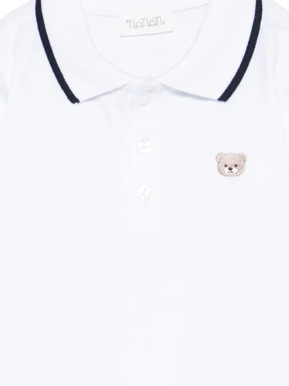 NANAN Poloshirt met contrasterende afwerking Wit
