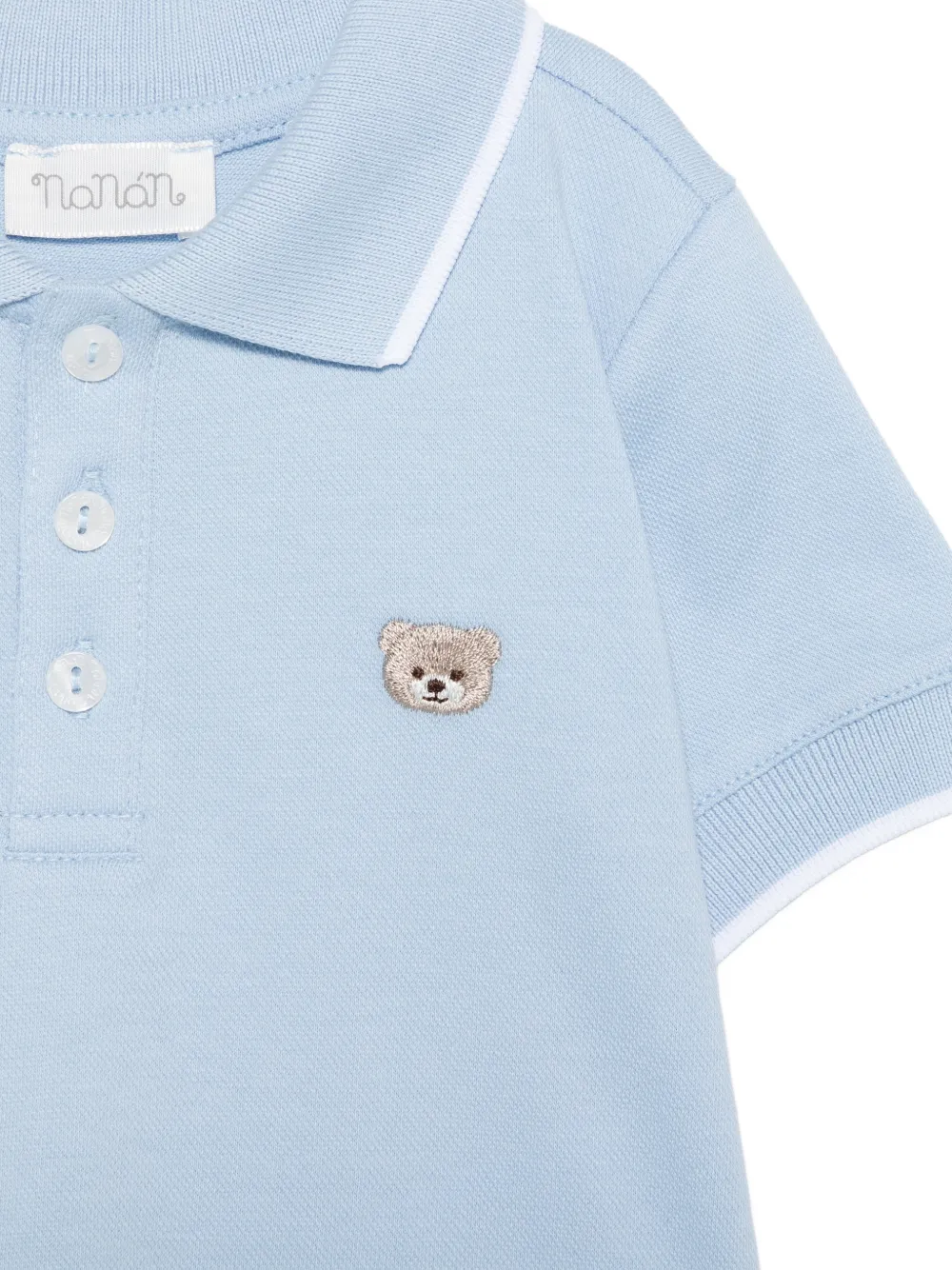 NANAN Poloshirt met borduurwerk Blauw