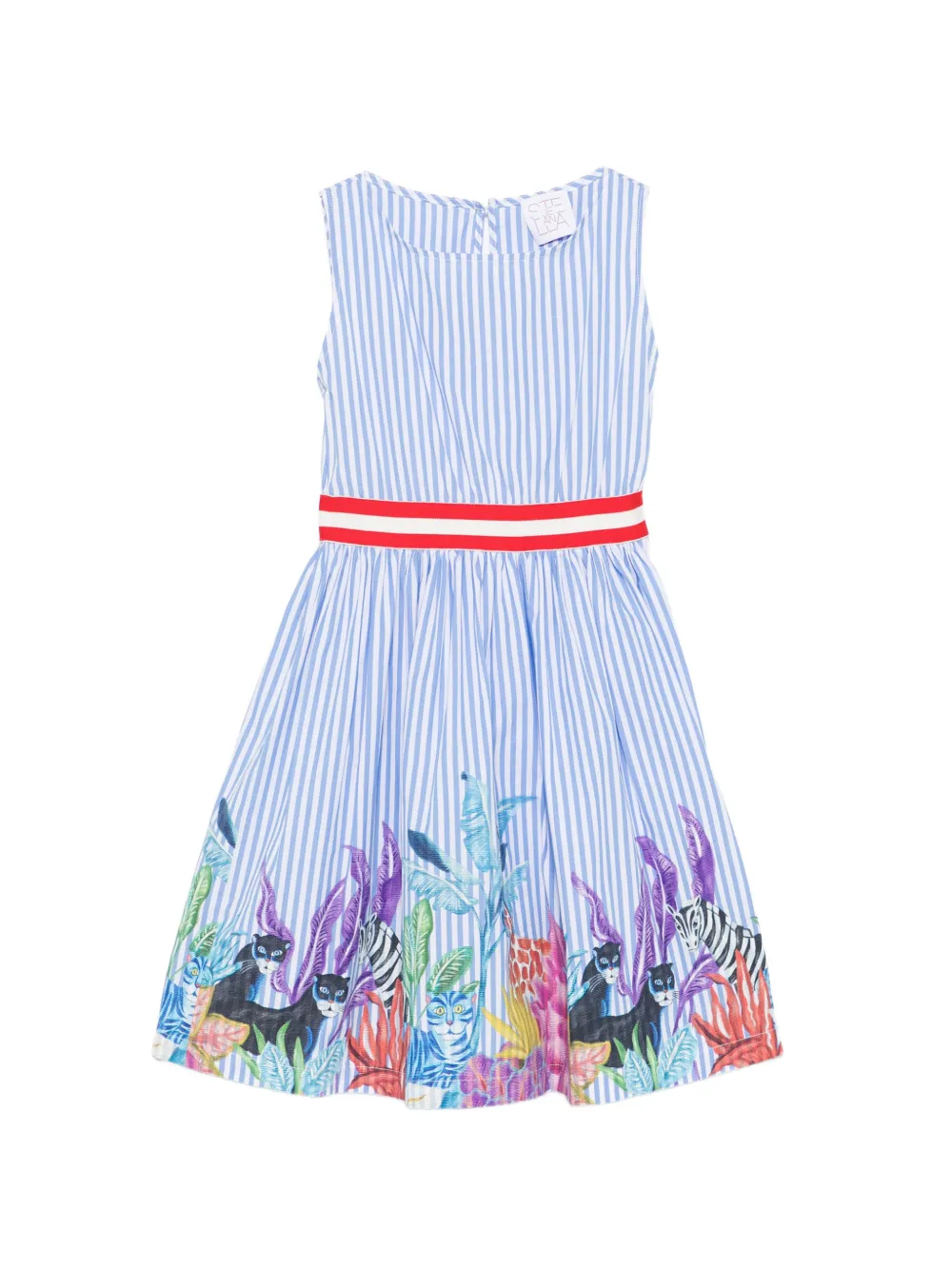 Stella Jean Kids striped dress - Blu