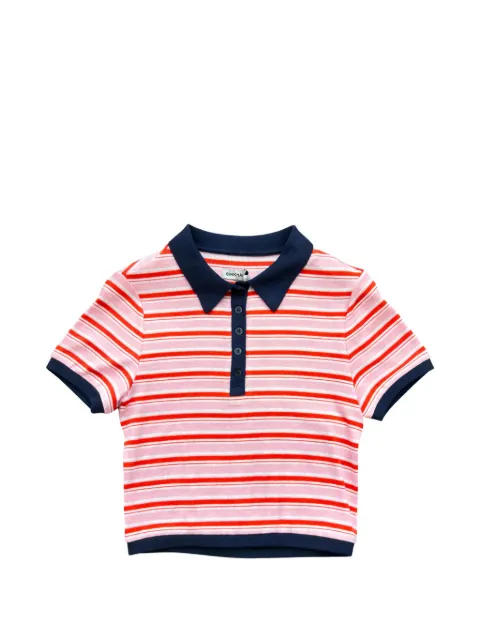 Simkhai striped knitted polo top