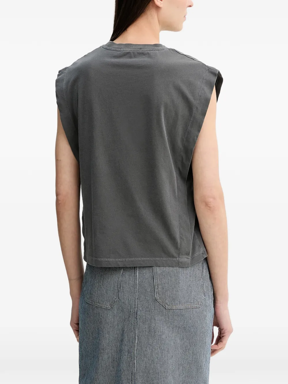 Sessùn T-shirt met schoudervulling Grijs