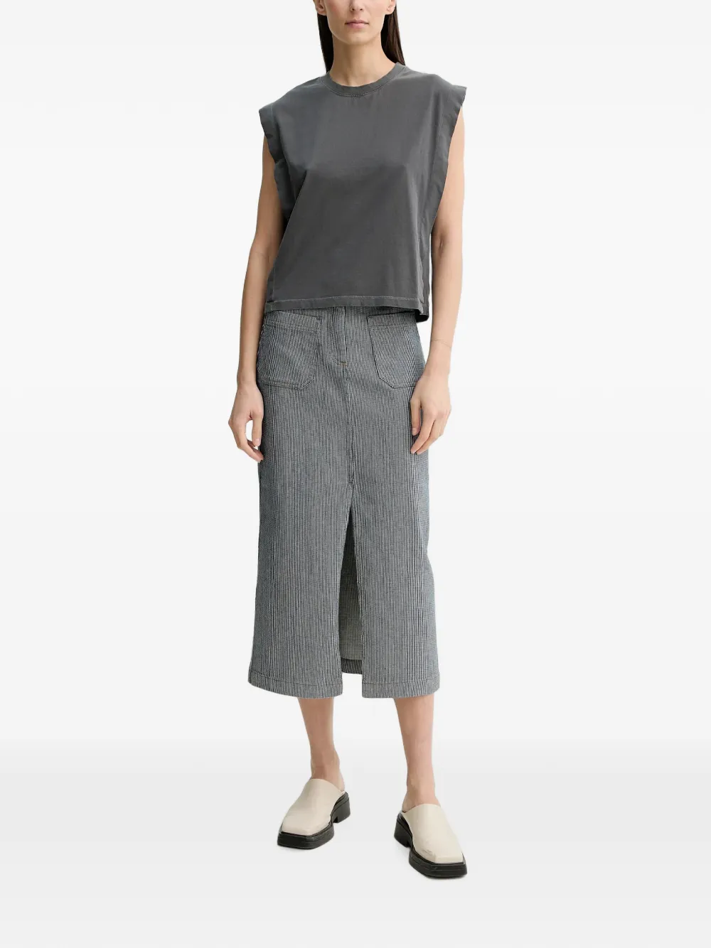 Sessùn T-shirt met schoudervulling Grijs
