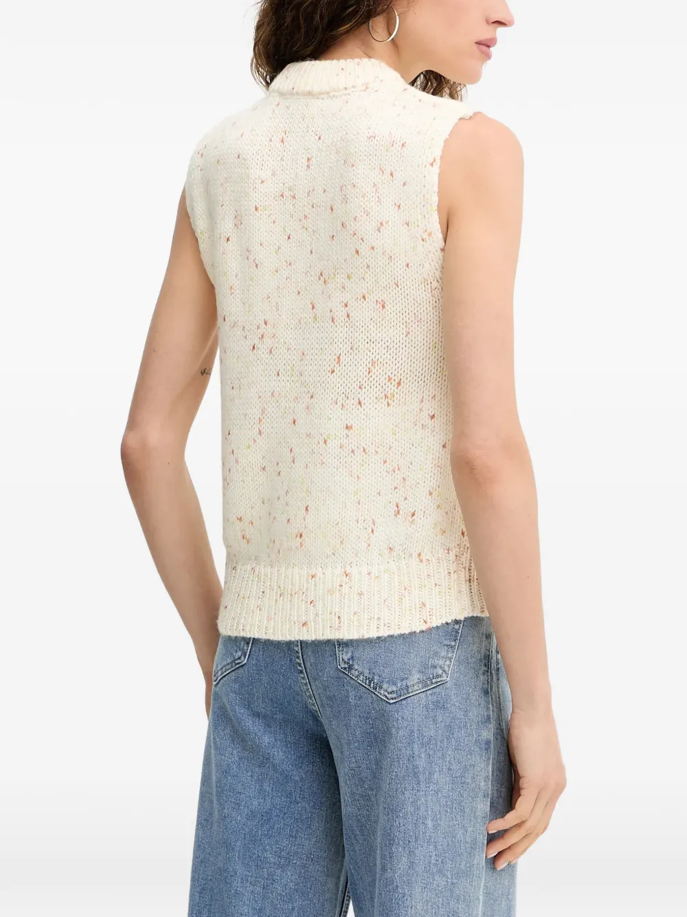 Silvian Heach speckled sleeveless sweater Beige