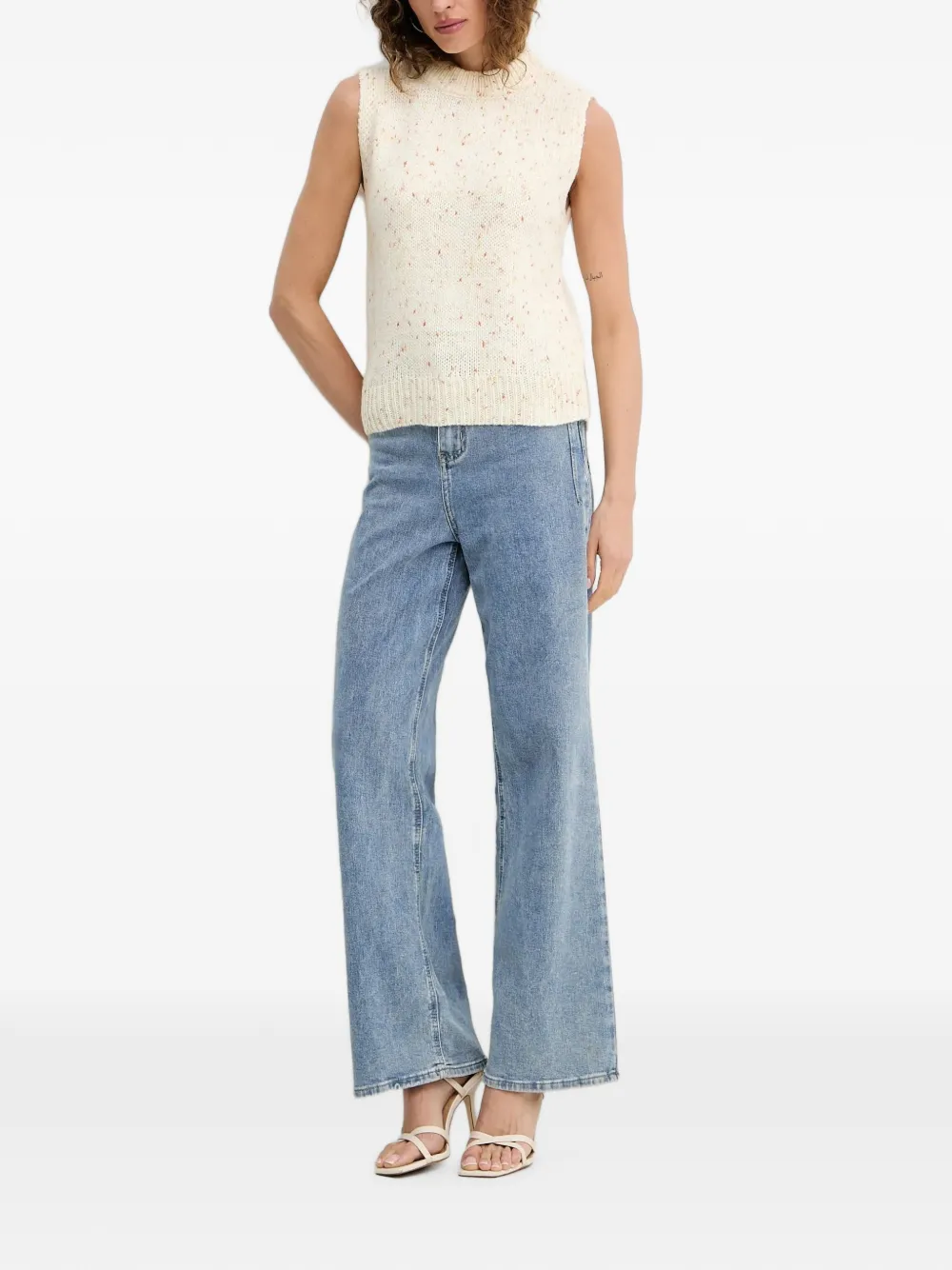 Silvian Heach speckled sleeveless sweater Beige